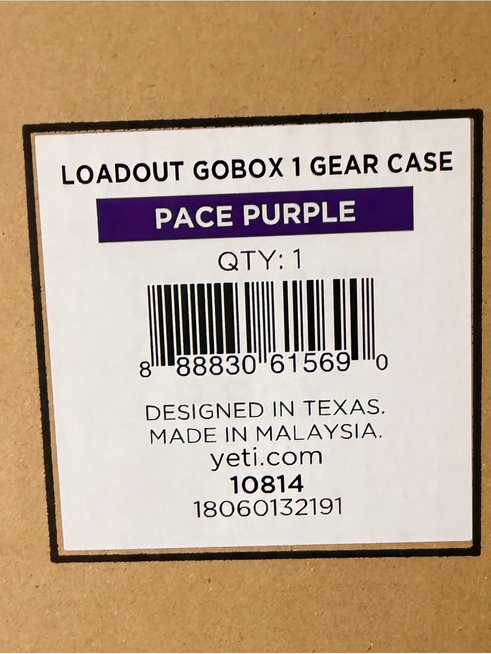 YETI GoBox 1 Waterproof Dustproof Wildproof Gear Case - Pace Purple Go Box Dry